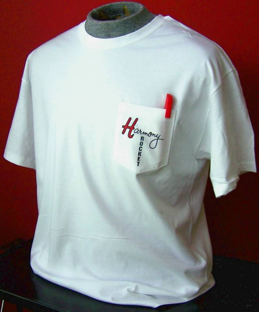 HARMONY ROCKET GUITAR T-SHIRT WITH POCKET **NEW**